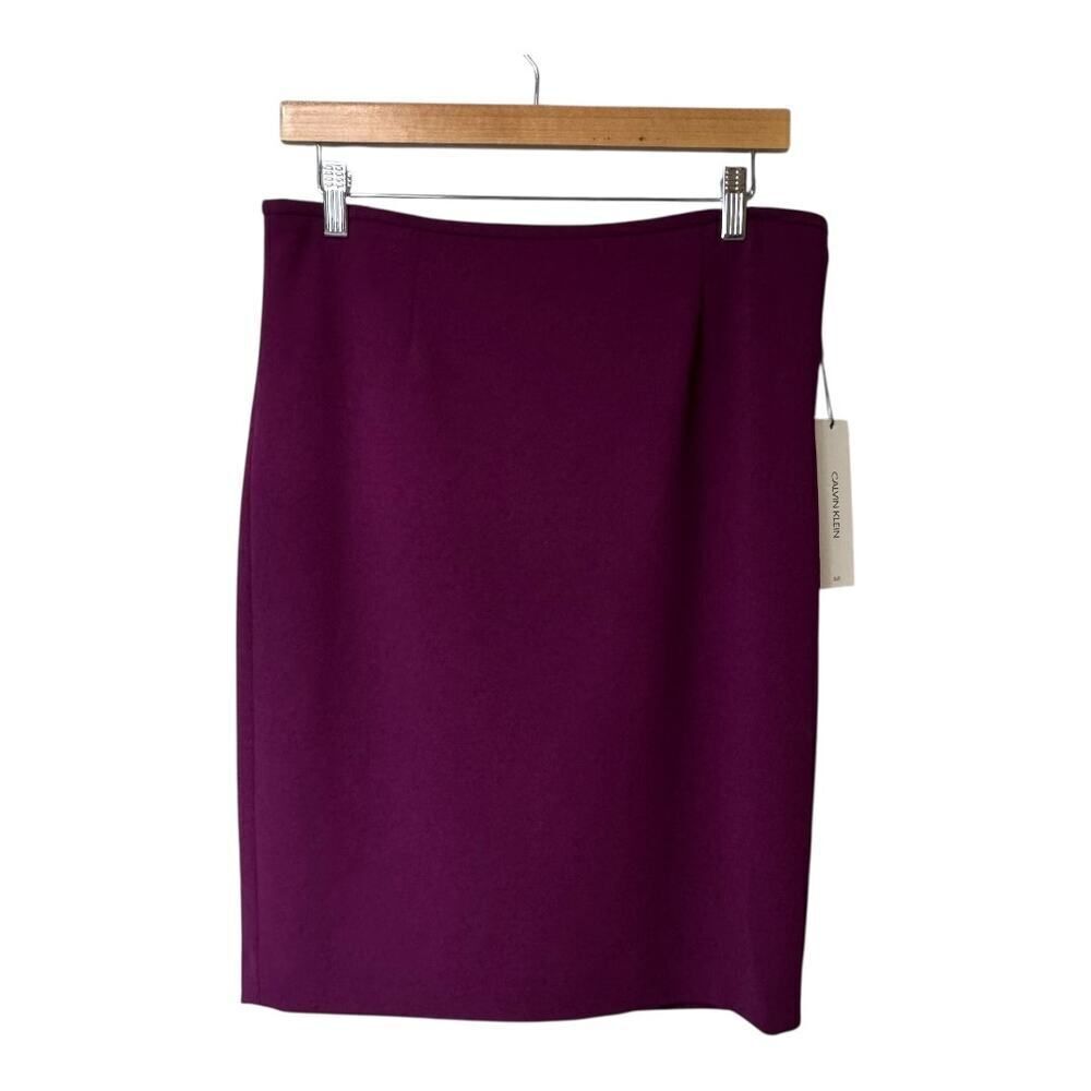 calvin klein burgundy skirt size‎ 8 work wear office NWT